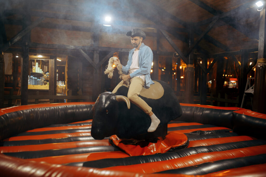 Mann auf Rodeo